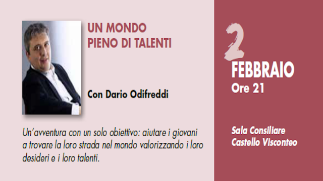 Rassegna Umane Connessioni - appuntamento con Dario Odifreddi venerdì 2 febbraio ore 21,00 in Castello