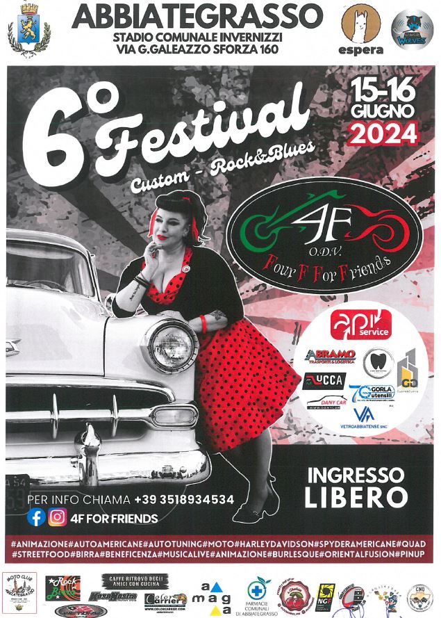 6° Festival Custom - Rock&Blues -15 e 16 giugno 2024 Stadio Comunale 