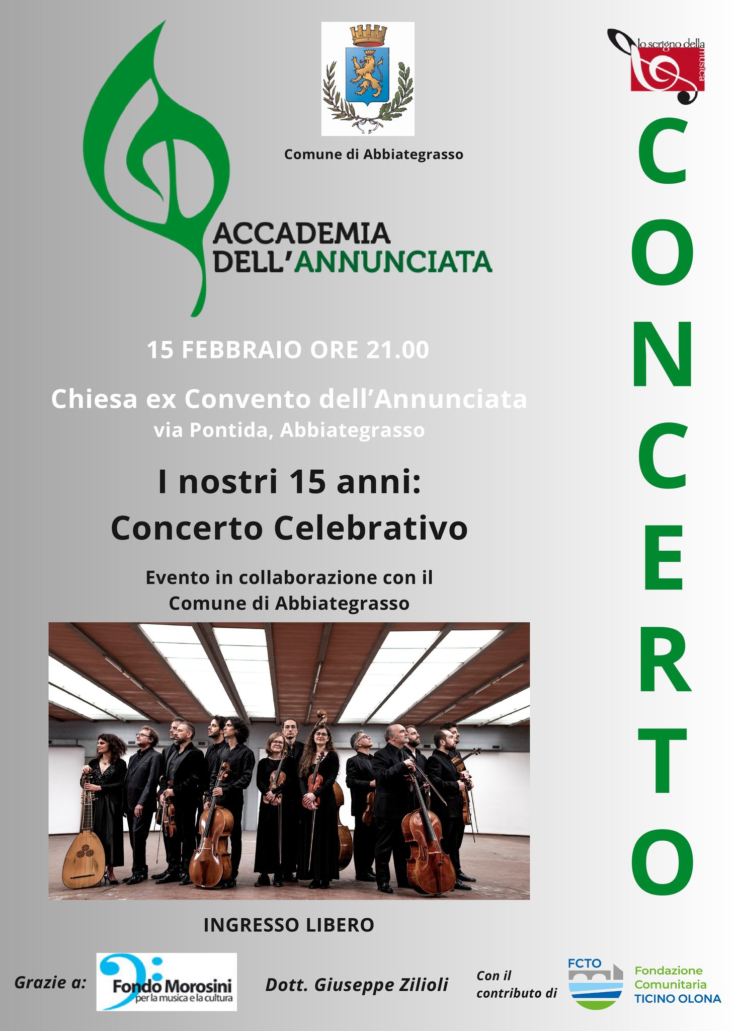 Buon compleanno Accademia: sabato prossimo il concerto dei 15 anni