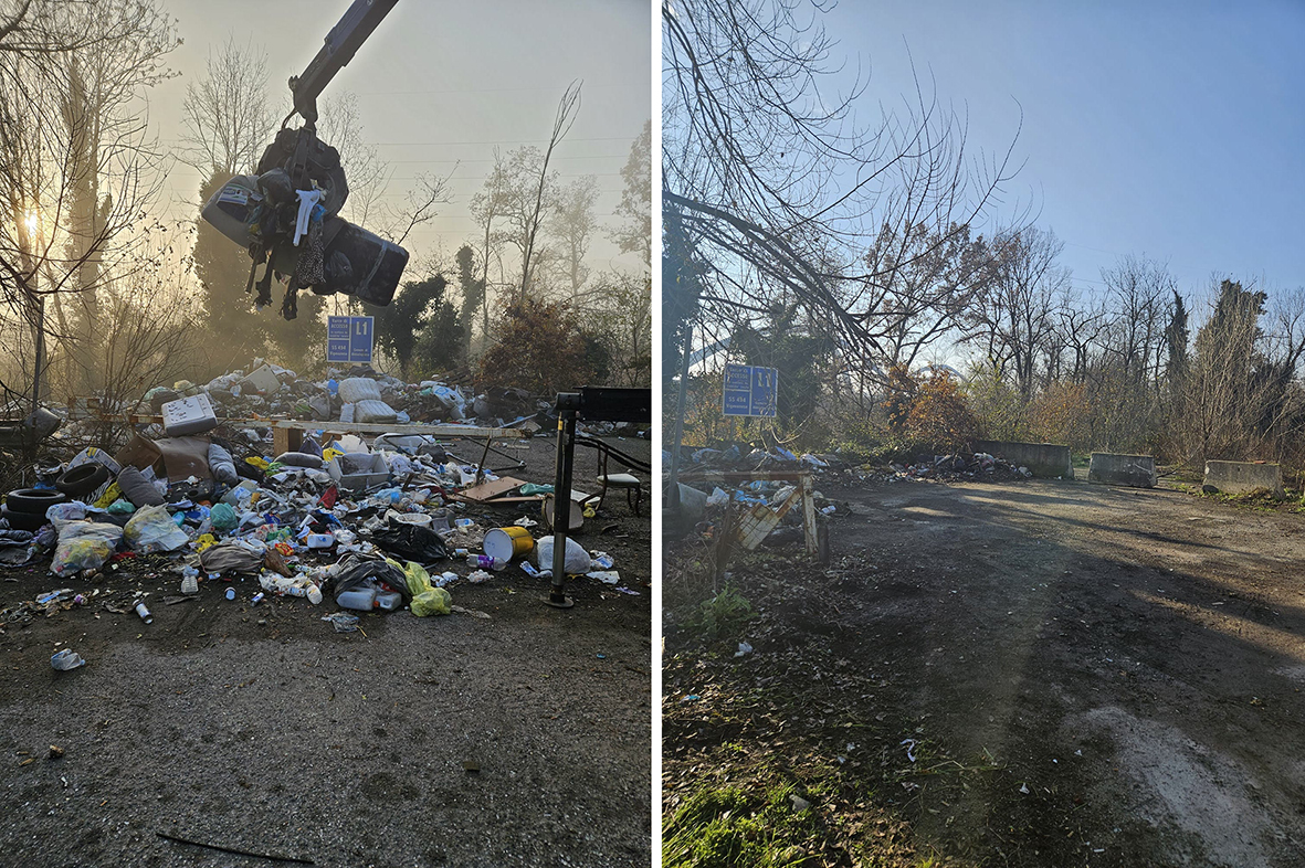 Ripulita la discarica del Guardolino: Amaga ha rimosso 78 quintali di rifiuti 