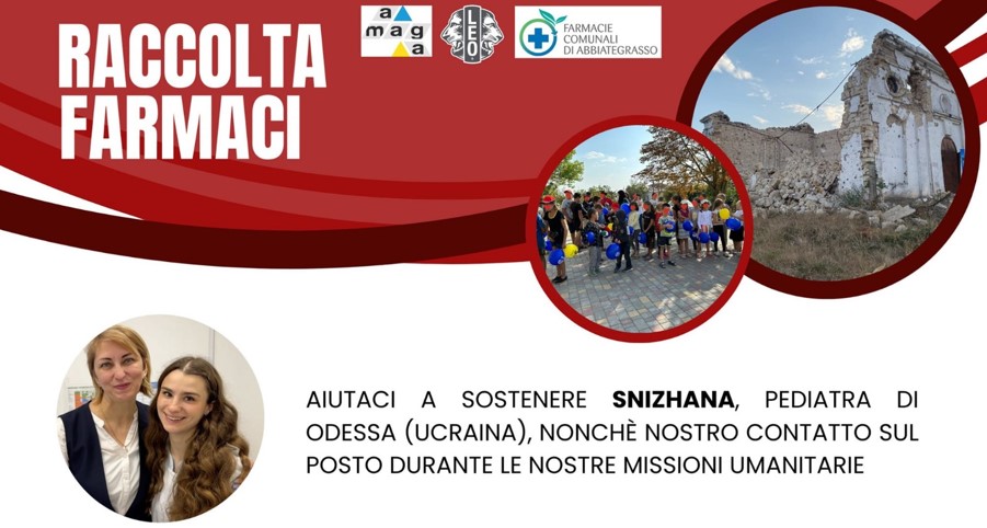 Amaga e Leo Club in campo per l’Ucraina. Avviata nelle farmacie la raccolta di medicinali