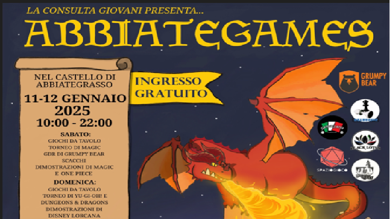 Abbiategames seconda edizione: l’11 e il 12 gennaio il Castello di Abbiategrasso si trasforma in una grande giocheria