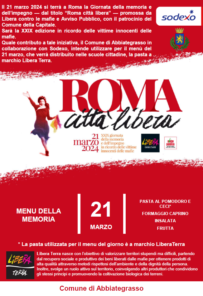 21 marzo 2024 - Roma città libera - giornata dedicata in collaborazione con il Comune di Abbiategrasso