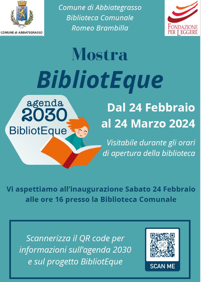 Mostra BibliotEque Agenda 2030 - dal 24 febbraio al 24 marzo presso la Biblioteca civica "R. Brambilla"